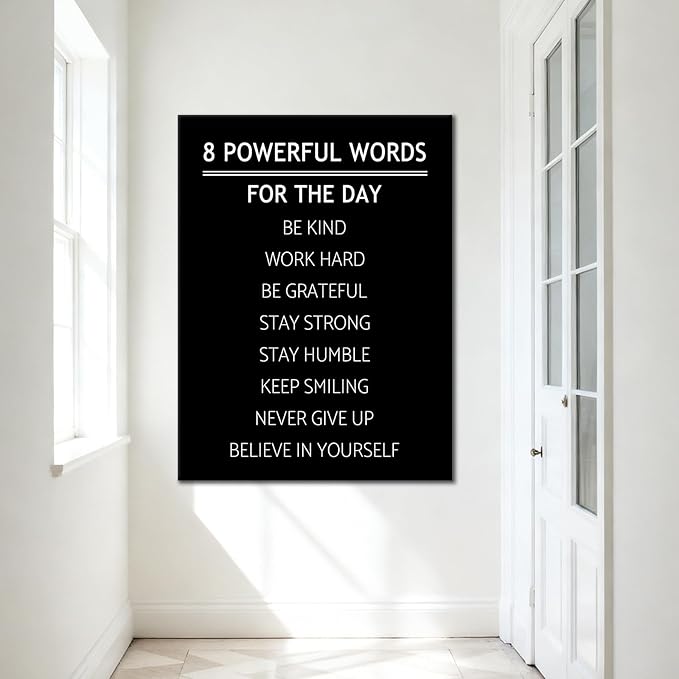 Large Inspirational Canvas Wall Art for Office Gym Motivational Poster Wall Decor Quotes Positive Theme Picture for Home Living Room School Workplace Stretched and Framed [30''Wx 40''H]