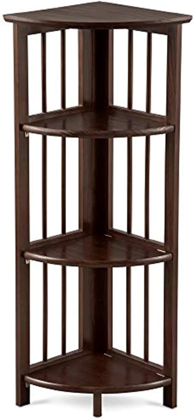 Casual Home Mission 4-Shelf Corner Folding Bookcase, Truffle Brown