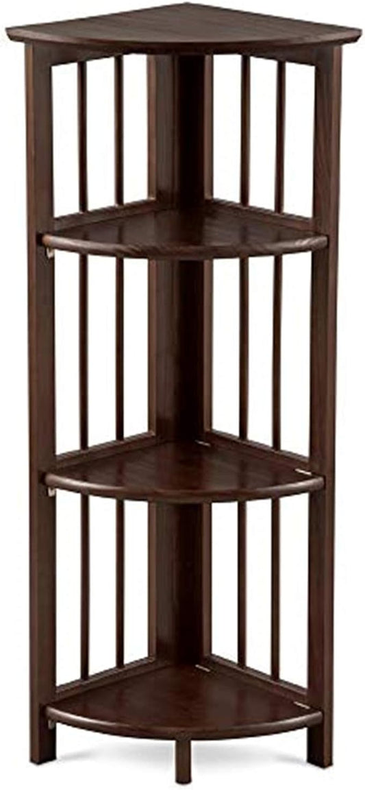 Casual Home Mission 4-Shelf Corner Folding Bookcase, Truffle Brown