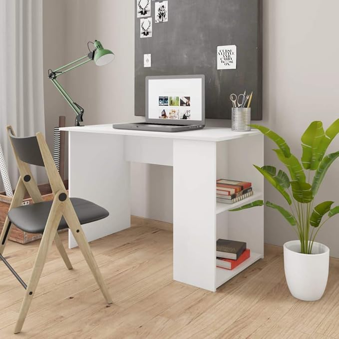 43.3" Computer Desk, Computer Workstation with Shelves, Study Writing Home Office Desk, Modern Chipboard Multipurpose Desk Easy Assemble, 43.3 x 23.6 x 28.7 inch