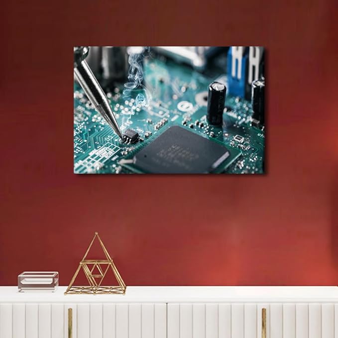 TUMOVO Cutting Machine Wall Art Office Room Wall Decor Modern Wall Artwork Canvas Frame Art Prints 1 Pieces Wall Art Canvas Art Poster Boys Room Decor Home Decorations for Living Room, 16" x24"