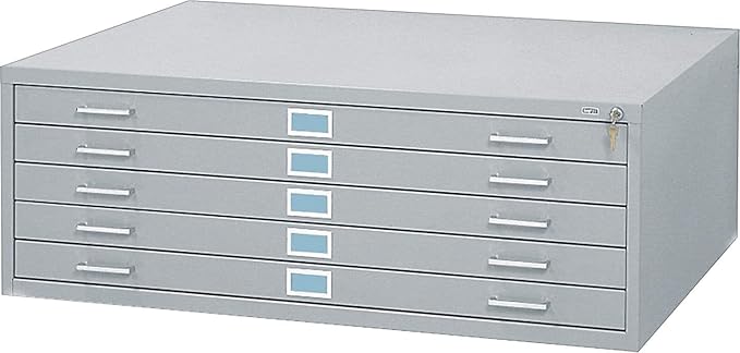 Safco Products 4998GRR Flat File for 48" W x 36" D Documents, 5-Drawer (Additio0l Options Sold Separately), Grey