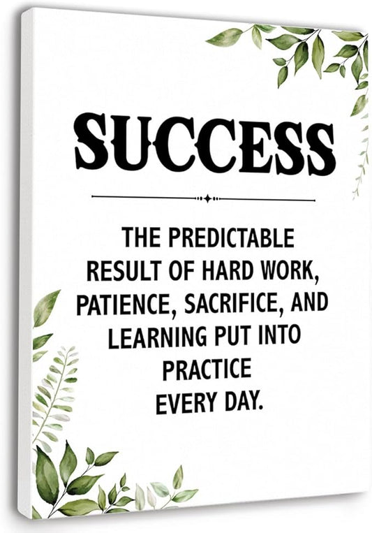 Gwisml Success Quotes Wall Decor, Inspirational Quotes Canvas Frame Paintings For Office Home Workplace Wall Art Decor