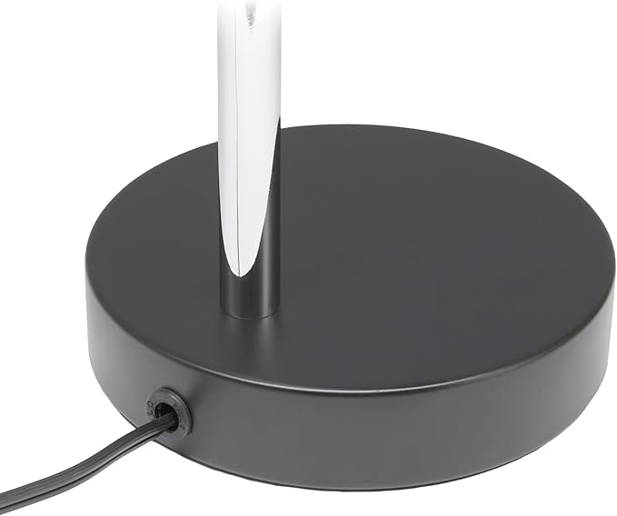 Simple Designs LD1075-BLK 15.28" Sleek Essentials Minimalist Metal Desk Task Lamp, for Office, Desk, Nightstand, Dorm, Black