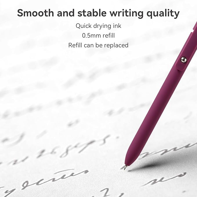 MengRan Gel Pens Set,0.5mm Fine Point Tip,Quick Drying Ink, Smooth Writing Cute Gifts Pens for Men (5 Pcs Vintage-Black Ink)