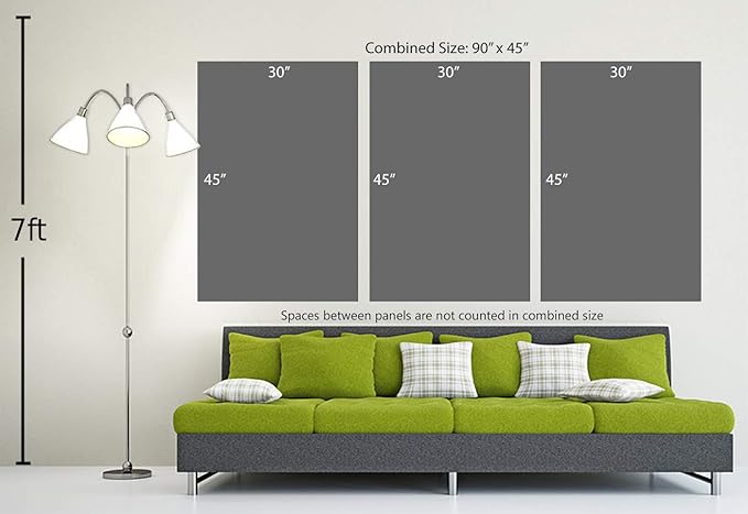 90 x 45 TOTAL - Landsape of lines Wall Art Canvas Geometric Print modern minimalis, office art - 3 Panel Split