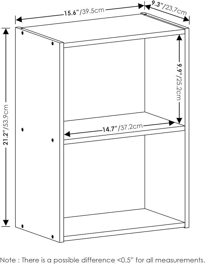 Furinno Luder Bookcase / Book / Storage, Blackwood 2-Tier