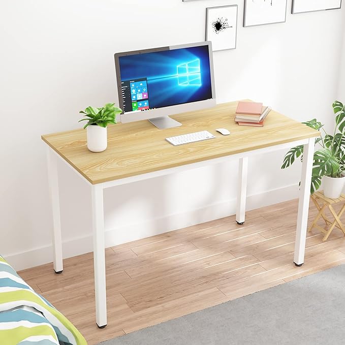 soges 47.2 Inch Computer Desk Home Office Table Writing Desk Study Table Gaming Table Computer Workstations, Light Oak LD-AC120LO