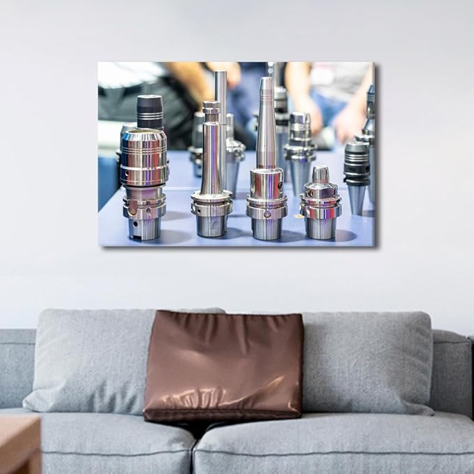 TUMOVO Tool Holder Device Art Prints Bathroom Decor 1 Piece Wall Art Machine Tool Wall Art Canvas Artwork Wall Decor Canvas Decorations for The Home Stretched And Framed Ready to Hang, 16" x24"