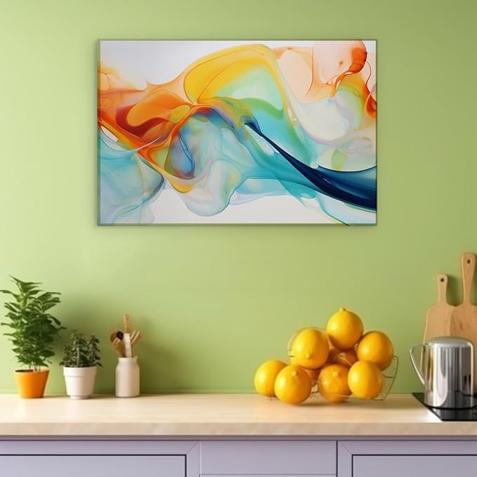 Wall Art for Office. Vibrant Explosion Of Swirling Colors, A Dynamic Fusion Of Passion And Tranquility Large Wall Art, Canvas Wall Arts, Wall Art Decor, Office Wall. Size: 130x86 cm (51x34 inch)