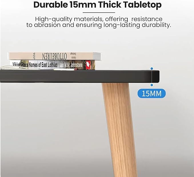 Modern Black Wooden Computer Table, 40" L x 20" W x 30" H inches – Durable and Stylish Desk for Home Office, Bedroom, or Study