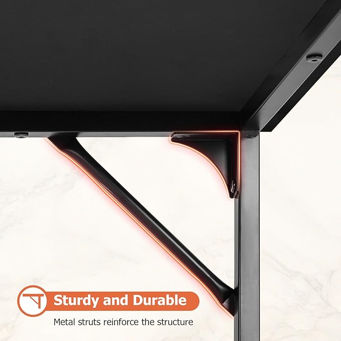 39.4" Inch Computer Desk, Home Office Desk, Modern Work Desk, Writing Desk for Small Space, Simple Desk, PC Table, Gaming Desk, Space-Saving Workstation, Black