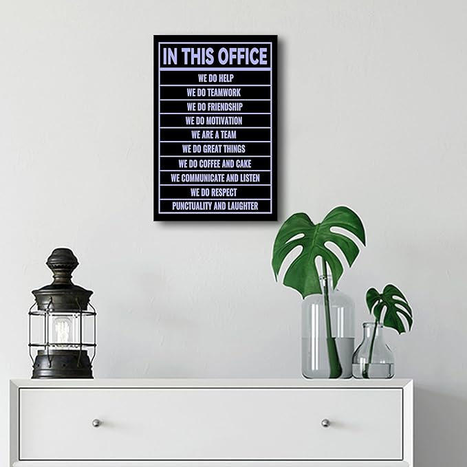In This Office Inspirational Canvas Wall Art Motivational Entrepreneur Quotes Poster Print Wall Decor Artwork for Modern Home Bedroom Gym Office Workplace Picture Stretched and Framed [12''Wx18''H]