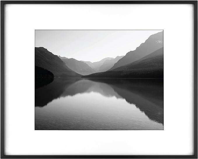 MCS Master & Co. Foundry Metal 16x20 Picture Frame, Display Pictures 11x14 With Mat or 16x20 Without Mat, Vertical & Horizontal Wall Hanging Picture Frame for Photos & Posters, Black (1-Pack)
