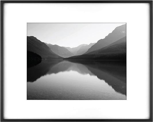 MCS Master & Co. Foundry Metal 16x20 Picture Frame, Display Pictures 11x14 With Mat or 16x20 Without Mat, Vertical & Horizontal Wall Hanging Picture Frame for Photos & Posters, Black (1-Pack)