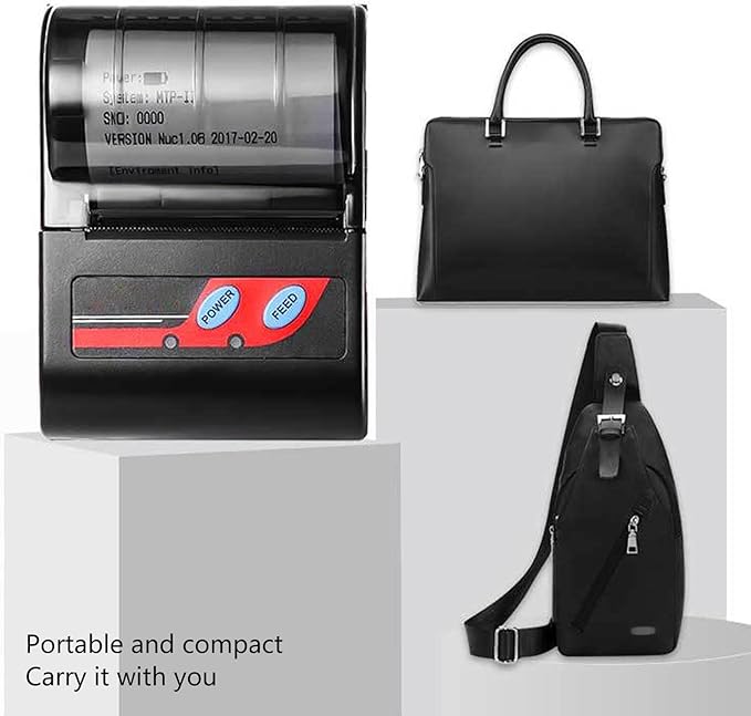 Hilitand Portable Handheld Thermal Receipt Printer 80mm Second Printing Speed with 203dpi Resolution Shipping Label Printer