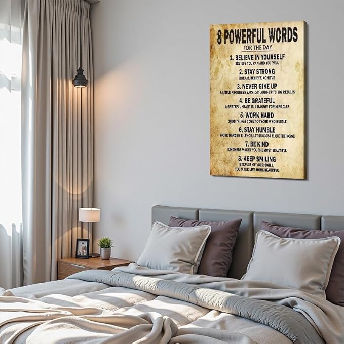 Grind Hustle Execution Motivational Framed Canvas Wall Art Prints Wall Decor for Men Office Home Gym Bedroom Living Room Made in USA