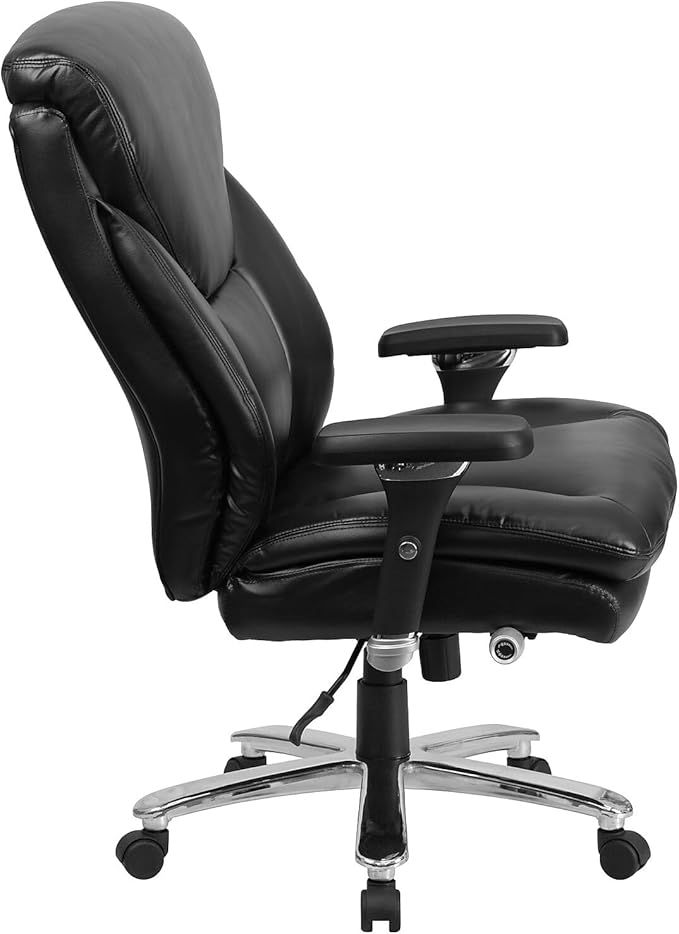 Flash Furniture HERCULES Series 24/7 Intensive Use Big & Tall 400 lb. Rated Black LeatherSoft Ergonomic Office Chair with Lumbar Knob