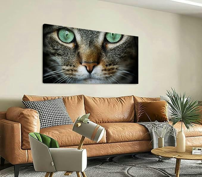 TIGTMULERLY Wall Art Frame Gallery Wall Decor Feline Modern Canvas Prints Artwork for Living Room Bedroom Office Kitchen 48x24Inch