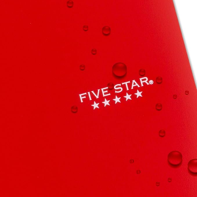 Five Star Spiral Notebook + Study App, 3 Subject, College Ruled Paper, Fights Ink Bleed, Water Resistant Cover, 8-1/2" x 11", 150 Sheets, Red (72065) (Pack of 6)