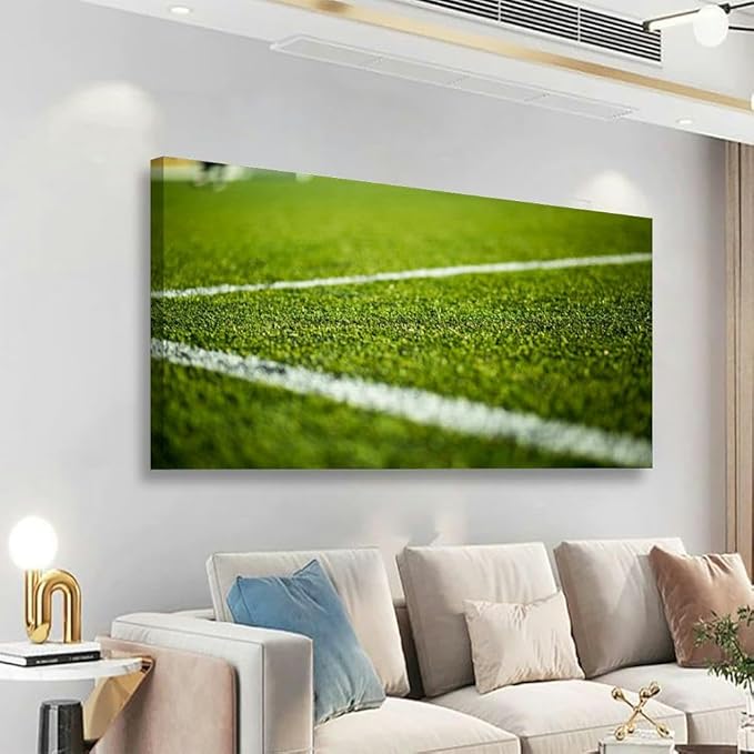TIGTMULERLY Wall Art Frame Gallery Wall Decor Soccer pitch Modern Canvas Prints Artwork for Living Room Bedroom Office Kitchen 48x24Inch