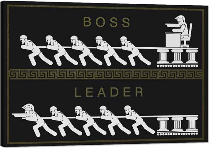 Yatsen Bridge Modern Motivational Posters for Office Leader and Boss Canvas Wall Art Leadership Entrepreneur Inspirational Wall Quotes Framed Ready to Hang - 24''Hx36''W