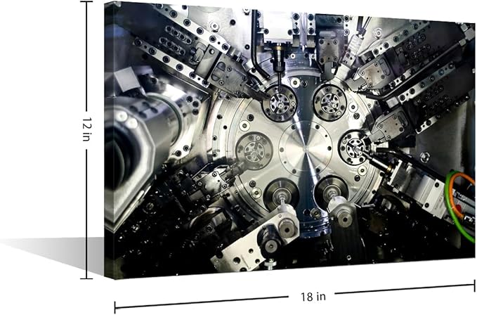 Art Work for Home Walls Machine Tools Wall Decor 1 Panel Wall Art Canvas Prints Wall Art CNC Machine Tool Wall Decor Canvas Art Posters & Prints Wall Decor for Living Room Bedroom, 12" x18"