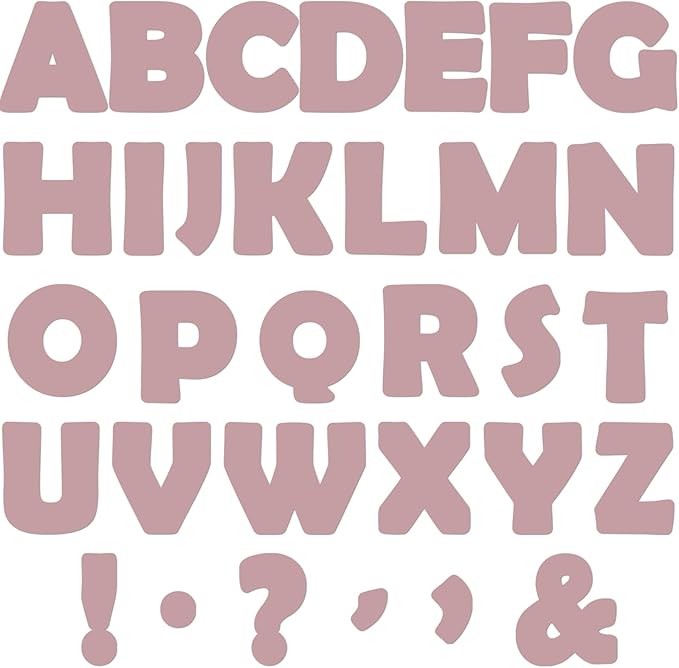 150 PCS Large 6" Font Letters and Punctuation Set, Blush Pink Light Mauve Classroom Alphabet Cutout for Bulletin Board Display Home School, A Great Helper to Inspire Students' Learning Interest