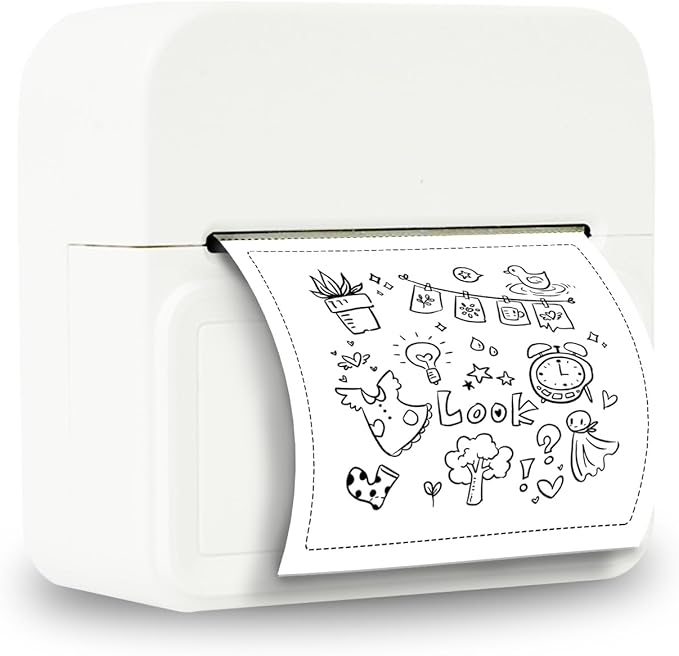 Portable Thermal Mini Sticker Printer: Wireless Bluetooth Label Maker Machine for Small Business Trip Travel Home Office - 2 Inch Label Makers Perfect for iOS & Android Phone