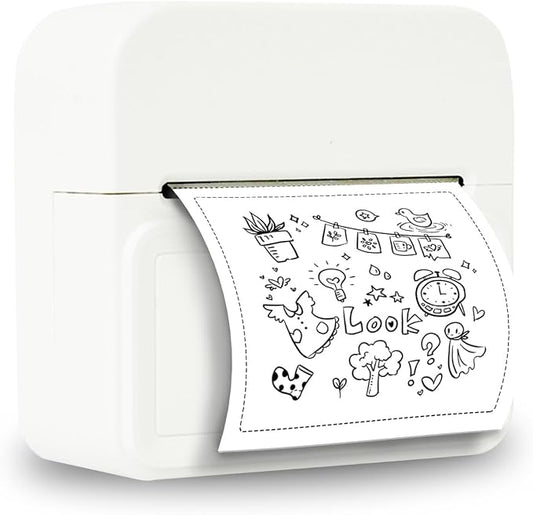 Portable Thermal Mini Sticker Printer: Wireless Bluetooth Label Maker Machine for Small Business Trip Travel Home Office - 2 Inch Label Makers Perfect for iOS & Android Phone