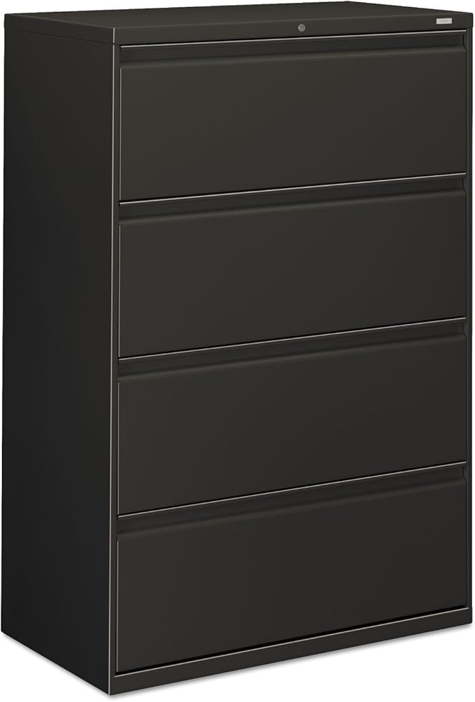 HON 884LS 800 Series Four-Drawer Lateral File, 36w x 19-1/4d x 53-1/4h, Charcoal