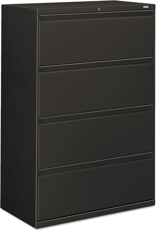 HON 884LS 800 Series Four-Drawer Lateral File, 36w x 19-1/4d x 53-1/4h, Charcoal