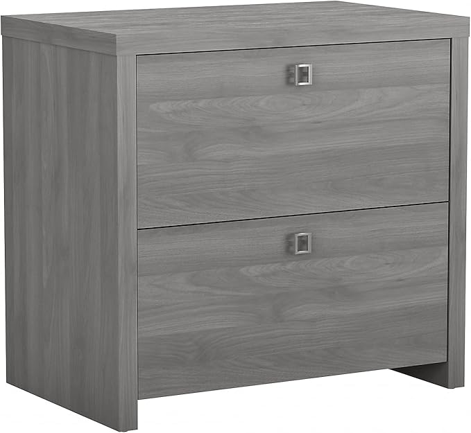 Bush Furniture Lateral File Cabinet with Satin Silver Hardware | Echo Collection 2 Drawer Filing Unit for Home Office or Professional | 31Wx20Lx30H
