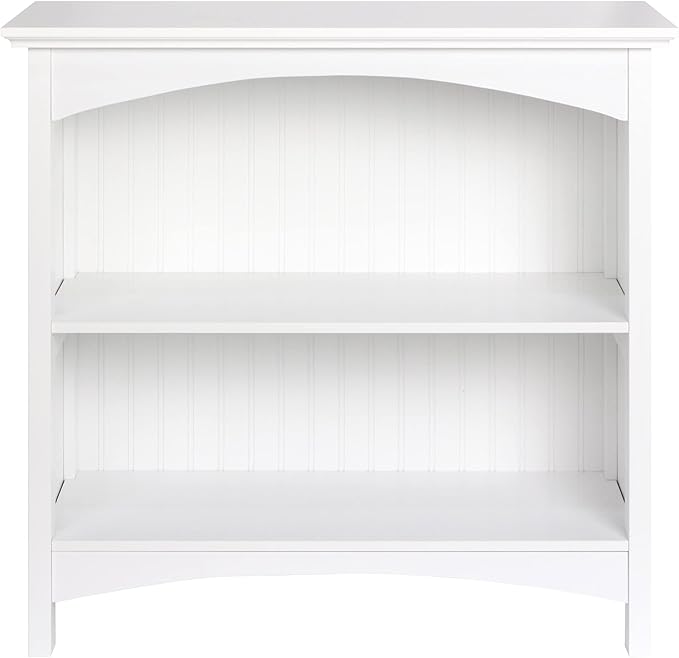 eHemco 2 Tier Bookcase with 2 Arched Supports, 29 Inches, White