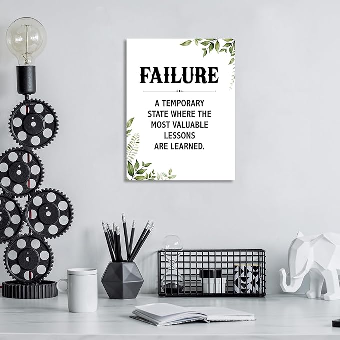Gwisml Failure Quotes Wall Decor,Inspirational Quotes Canvas Frame Paintings For Office Home Workplace Wall Art Decor