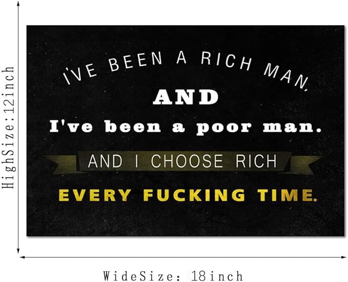 Motto Inspirational Wall Art Motivational Canvas Painting Pictures Inspiring Entrepreneur Quotes Posters Prints Artwork Home Office Decorations Framed (12”Hx16”W)