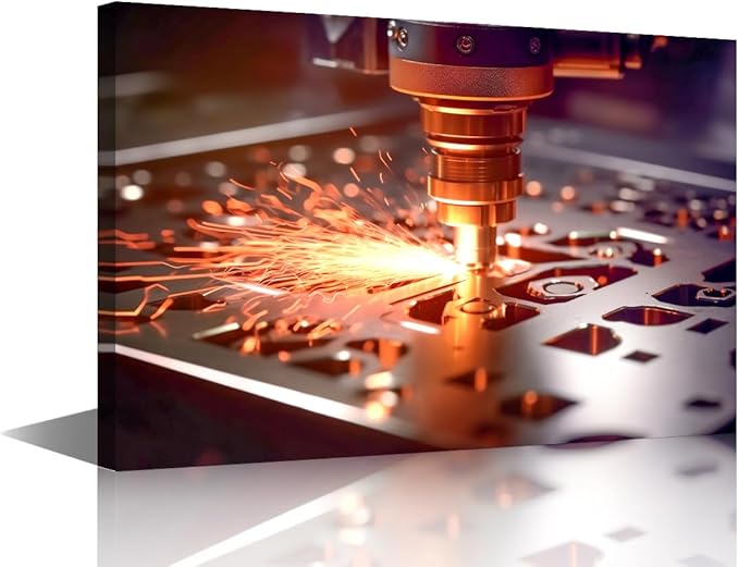 TUMOVO CNC Milling Machine Paintings for Wall Decorations 1 Piece Canvas Wall Art Machine Picture Art Prints Canvas Art Wall Decor Modern Artwork for Home Walls with Wooden Frame, 16" x24"
