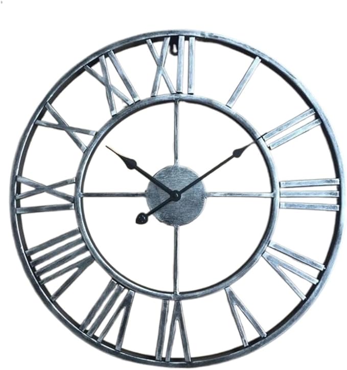 Wall Clock Wall Clock Metal Modern Wall Clocks Battery Operated Silent Clock with Roman Numerals for Office Home Wall Decor Home Decoration Clock (C 60 * 60cm)