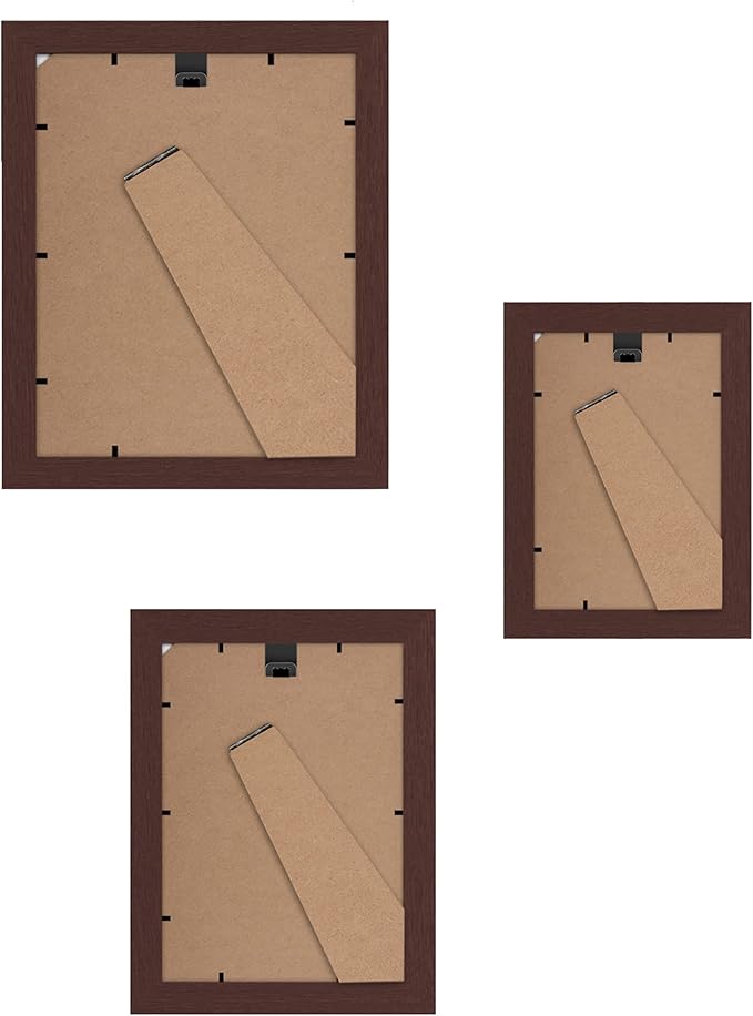 Americanflat Set of 10 Picture Frames with Shatter-Resistant Glass - Gallery Wall Frame Set with Two 8x10, Four 5x7 and Four 4x6 Frames - Signature Collection - Mahogany