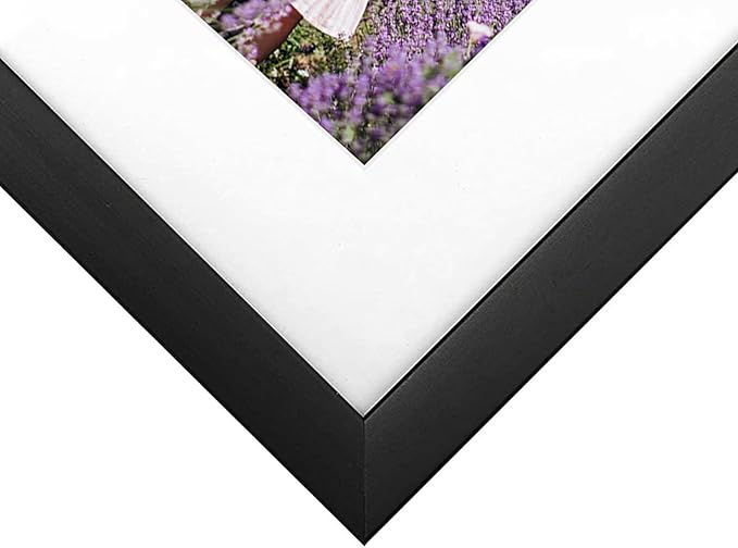 Golden State Art, Gallery Wall Frame Set of 6 - Black 5x7 Aluminum Photo Frames with Mat for 4x6 Pictures - 5 x 7 inch Metal Frame with Real Glass Cover - Elegant Home or Office Decor