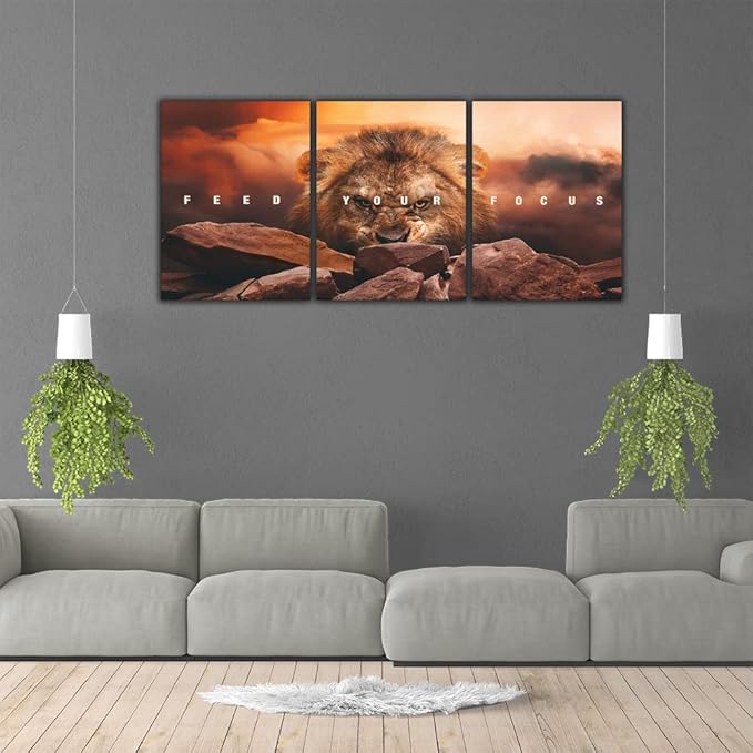 Inspirational Quotes Poster Framed Wall Art Motivational Canvas Painting Print Picture Wall Art Canvas Modern 3 Panels Canvas Prints Artwork for Home Office Decor Ready to Hang - 72" W x 36" H