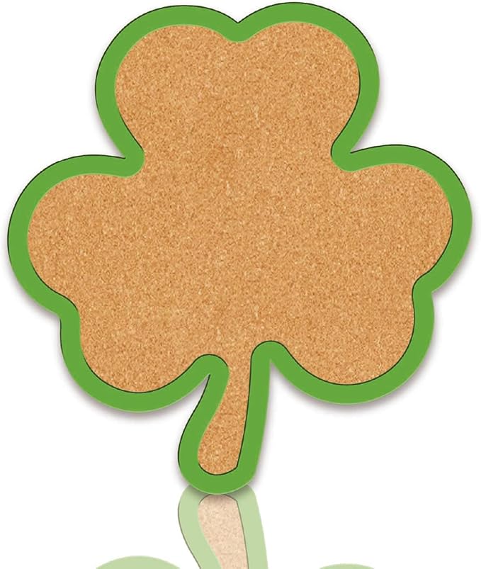 CRASPIRE Clover Pin Cork Board Framed Bulletin Display Badge Wooden Decorative Corkboard 9.84 x 10.43in Wall Mounted Memory Memo Brooch Lapel Holder Storage for Home School Classroom St. Patrick's Day
