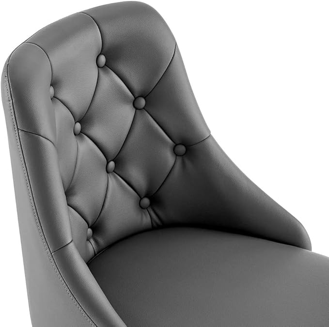 Modway EEI-4370-BLK-GRY Distinct Tufted Swivel Vegan Leather Office Chair, Black Gray