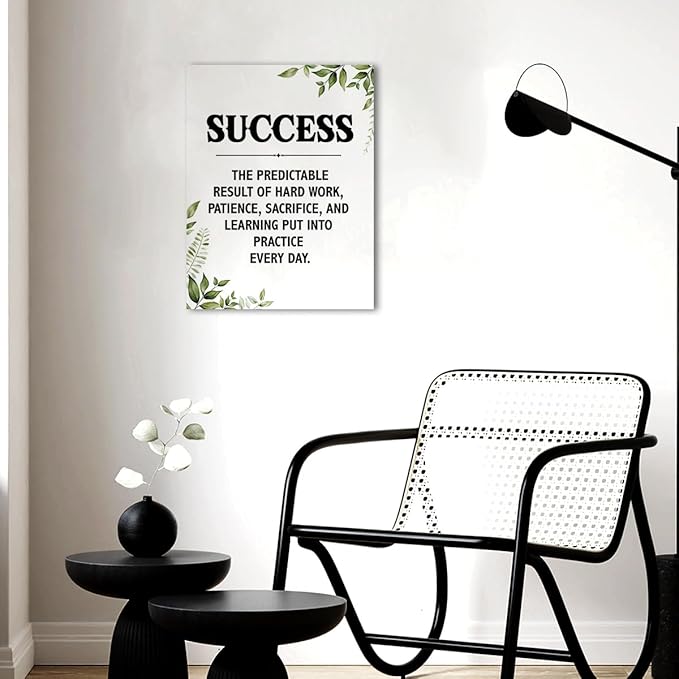 Gwisml Success Quotes Wall Decor, Inspirational Quotes Canvas Frame Paintings For Office Home Workplace Wall Art Decor
