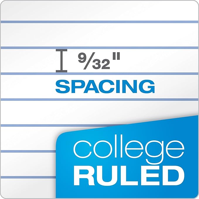 Oxford Loose Leaf Paper,500 Sheets,College Rule Filler Notebook Paper,8-1/2" x 11",3-Hole Punched Fits 3-Ring Binders (62349),(Pack of 10)