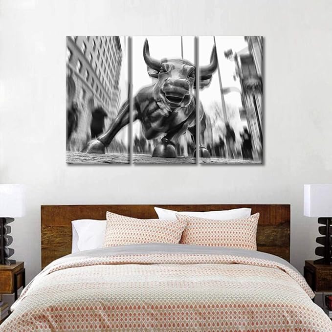 TUMOVO 3 Panel Inspirational Wall Art Modern Paintings - Black and White Poster for Living Room and Office - Stretched Framed Ready to Hang - 36" Wx24 H
