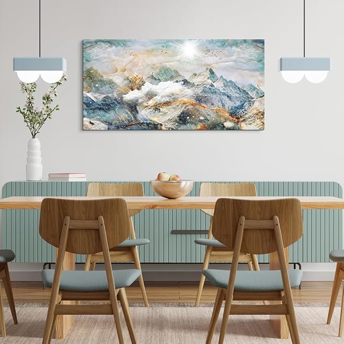 Wapluam Large Canvas Wall Art For Living Room Office Wall Decor Abstract Wall Decor For Bedroom Mountain Landscape Wall Painting Framed Pictures Decor Artwork Farmhouse Home Decorations 30"X60"