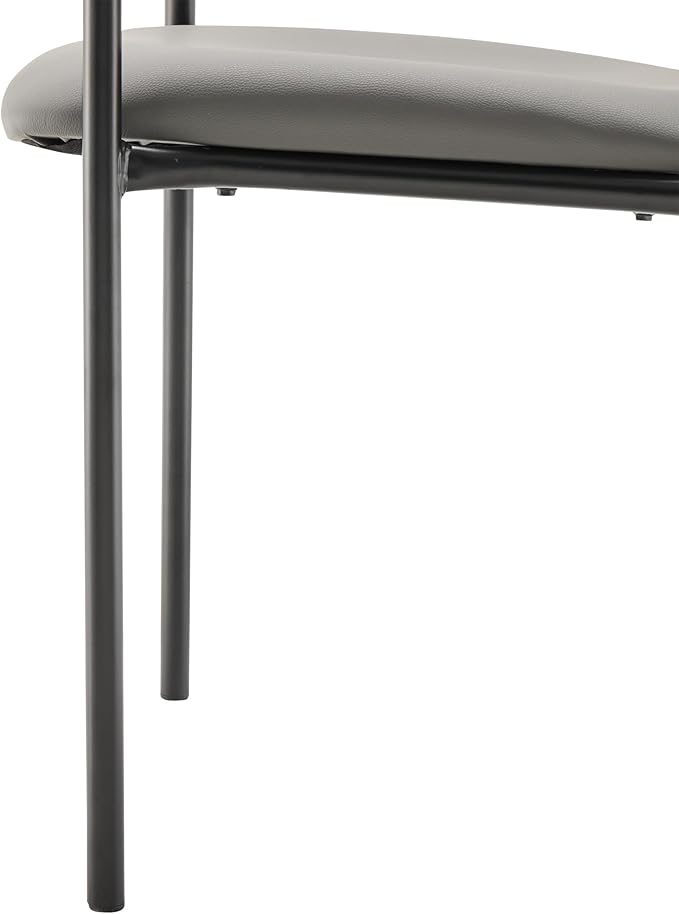 Flash Furniture Tiffany Side Reception Chair with Armrests, Stackable Vinyl Waiting Room Chair for Commercial or Residential Use, Gray