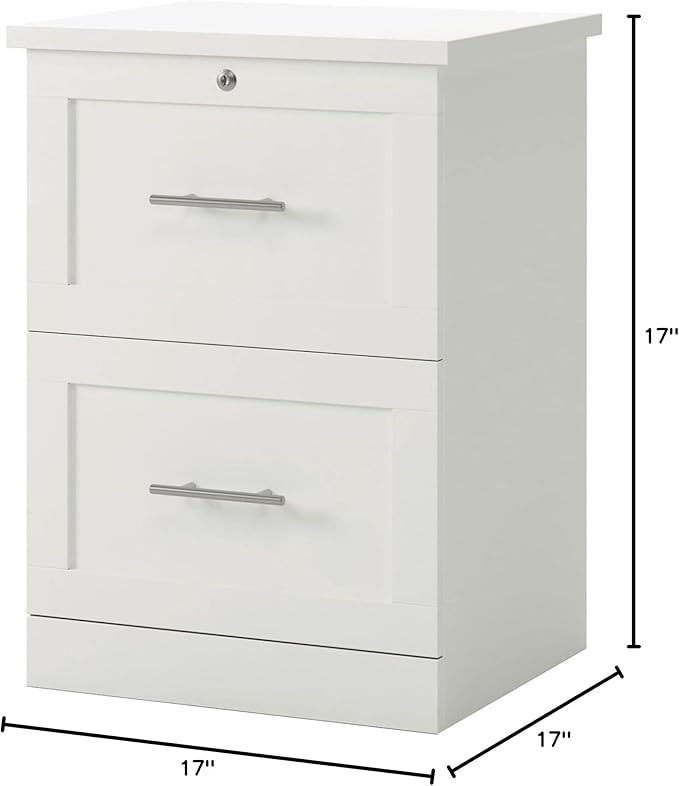 Realspace 17"D Vertical 2-Drawer File Cabinet, White