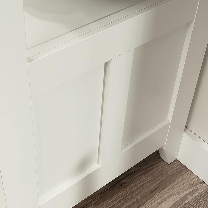 Sauder August Hill File Cabinet 1-Drawer with Open Shelf, Legal Size Filing Cabinet - Soft White Finish